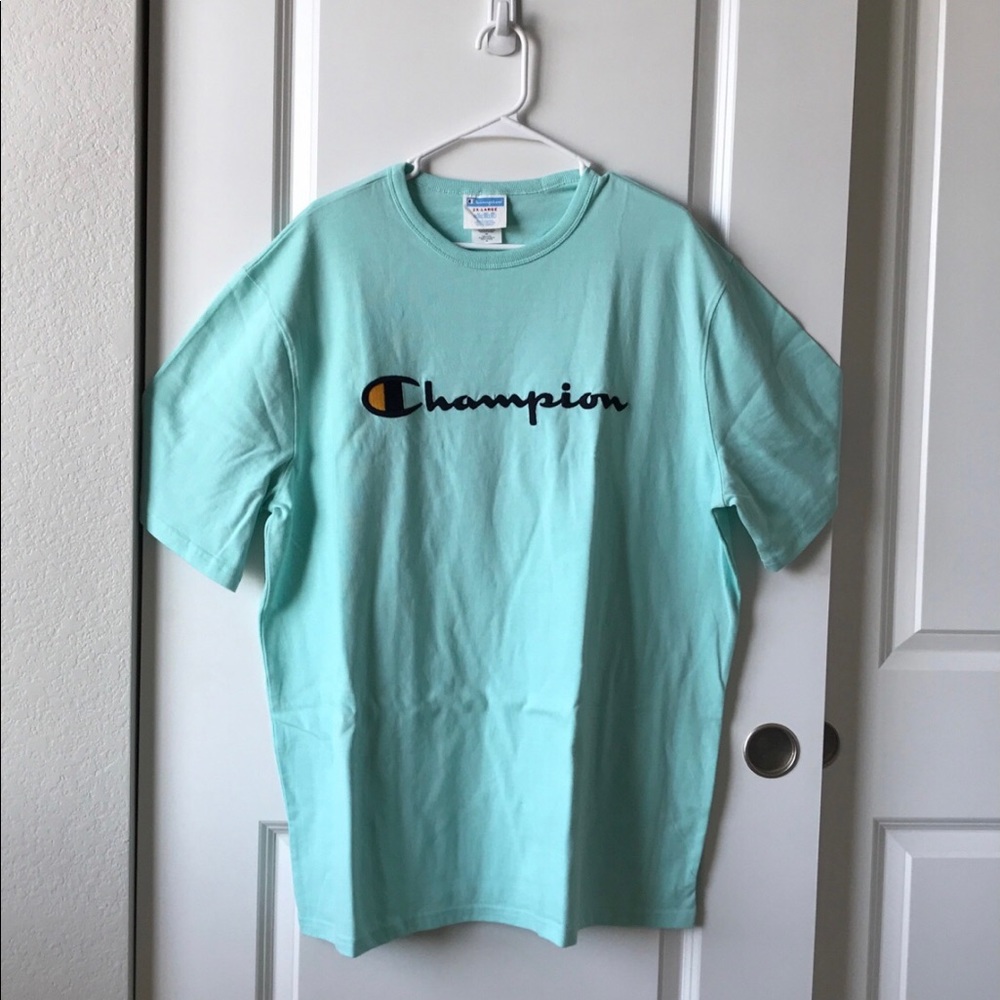 Champion Embroidered Heritage Short Sleeve Tee [Size 2XL] Waterfall